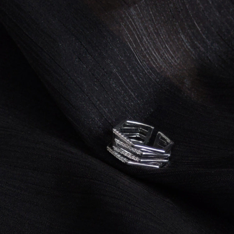 Zirkon Sechseck Verstellbarer Ring