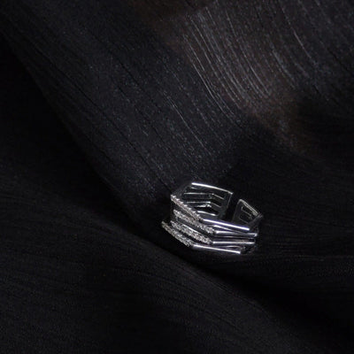 Zirkon Sechseck Verstellbarer Ring