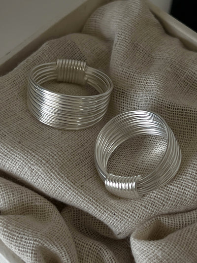 Mehrschichtige Linie Silber Ring