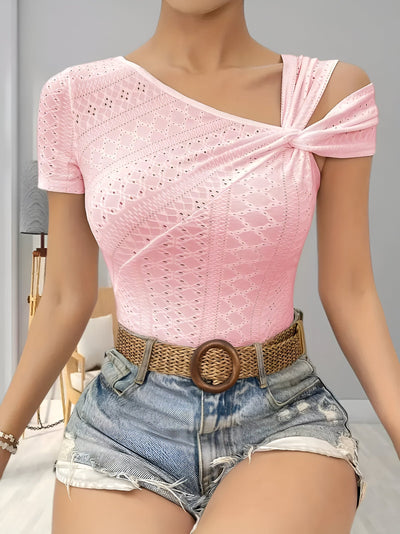 Malene | Elegante asymmetrische Schulterbluse