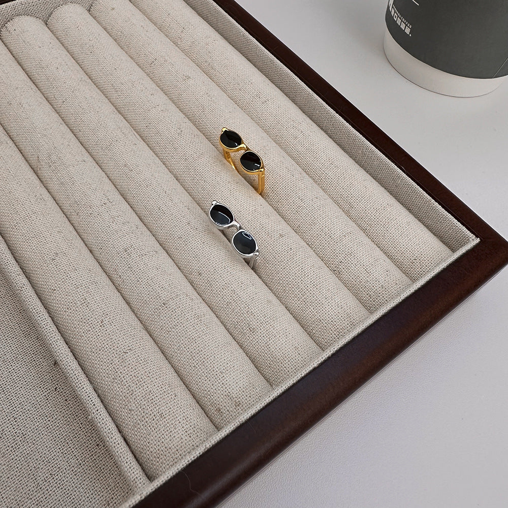 Schwarzer Emaille glasierte Gläser Ring