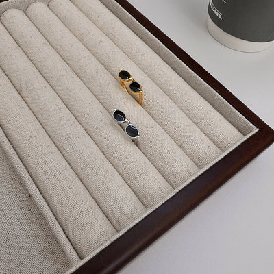 Schwarzer Emaille glasierte Gläser Ring