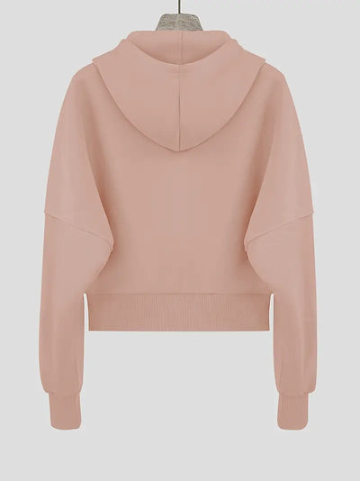 Scarlet – Kurzer Kapuzenpullover aus Baumwolle mit Reißverschluss