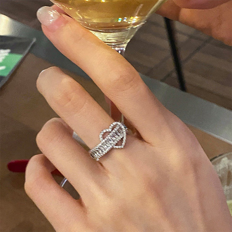 Designer Herz Zirkonia Ring