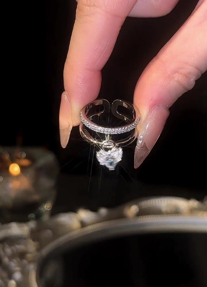 Silber Zirkonia Herz-Anhänger Ring