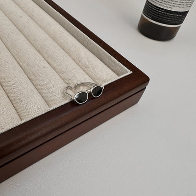 Schwarzer Emaille glasierte Gläser Ring