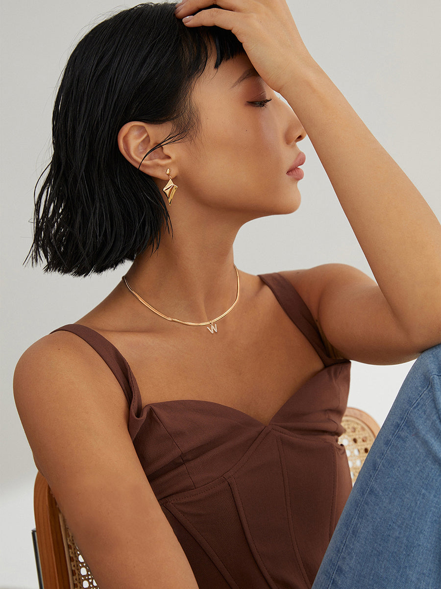 Halskette mit Buchstaben im französischen Stil