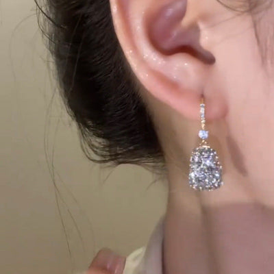 Französische zarte quadratische Diamant-Ohrringe