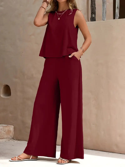 Remy – Elegantes Set aus ärmellosem Top und Hose