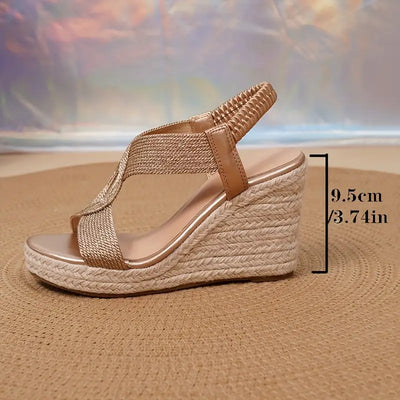 Stellis – Stilvolle Keilsandalen mit Webmuster