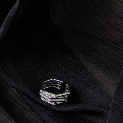 Zirkon Sechseck Verstellbarer Ring