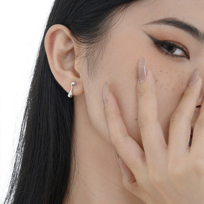 Silber Unregelmäßige Wassertropfen-Ohrringe