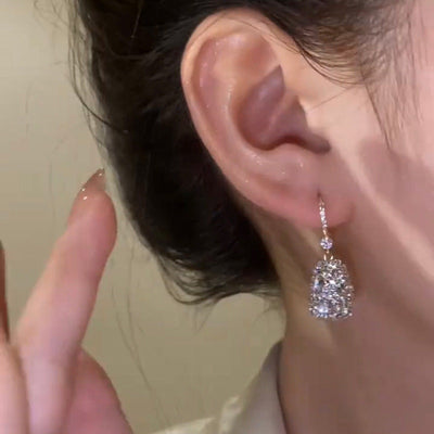 Französische zarte quadratische Diamant-Ohrringe