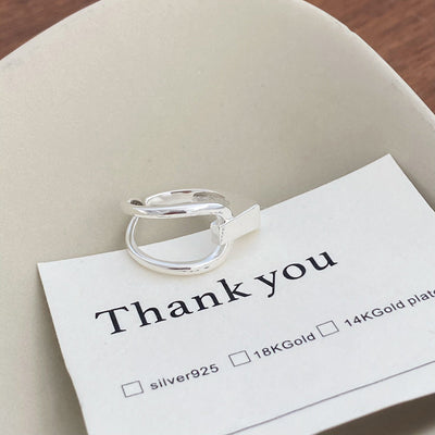 Asymmetrischer verstellbarer Ring aus Silber