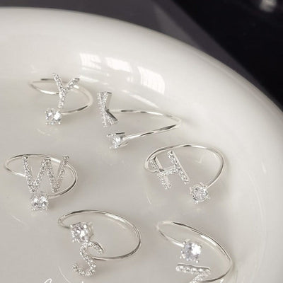 Zirkonia Buchstabenring aus Silber