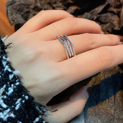 Zirkon Sechseck Verstellbarer Ring