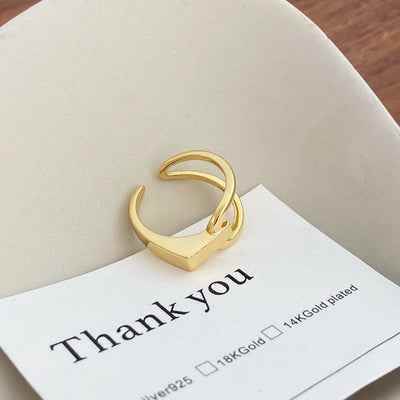 Asymmetrischer verstellbarer Ring aus Silber