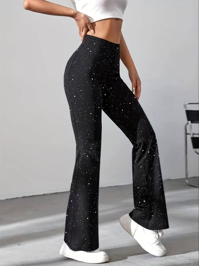 Eva | Schlaghose aus Glitzerstoff