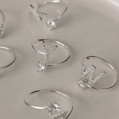 Zirkonia Buchstabenring aus Silber