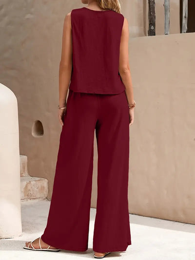 Remy – Elegantes Set aus ärmellosem Top und Hose