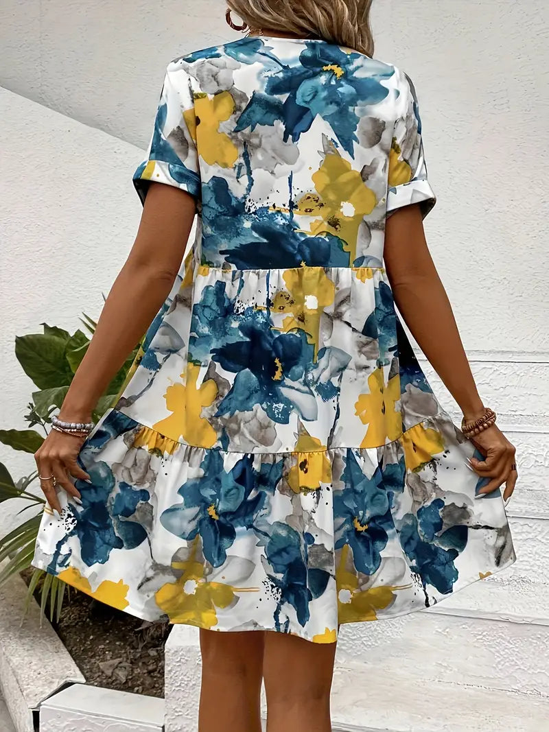 Evandria – Luftiges Minikleid mit Blumenmuster