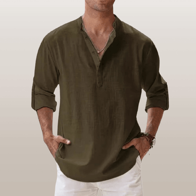 Relaxed Fit – Leinen-Henley für Herren