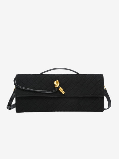 Cherry Luxe Woven Suede Clutch Mit Abnehmbarem Schultergurt – Eleganter Vegan-Leder Handtasche