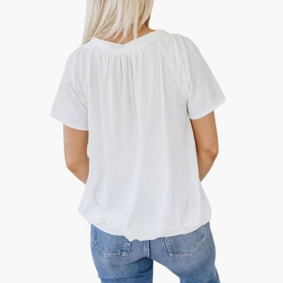 Leni | Top mit gekräuseltem V-Ausschnitt