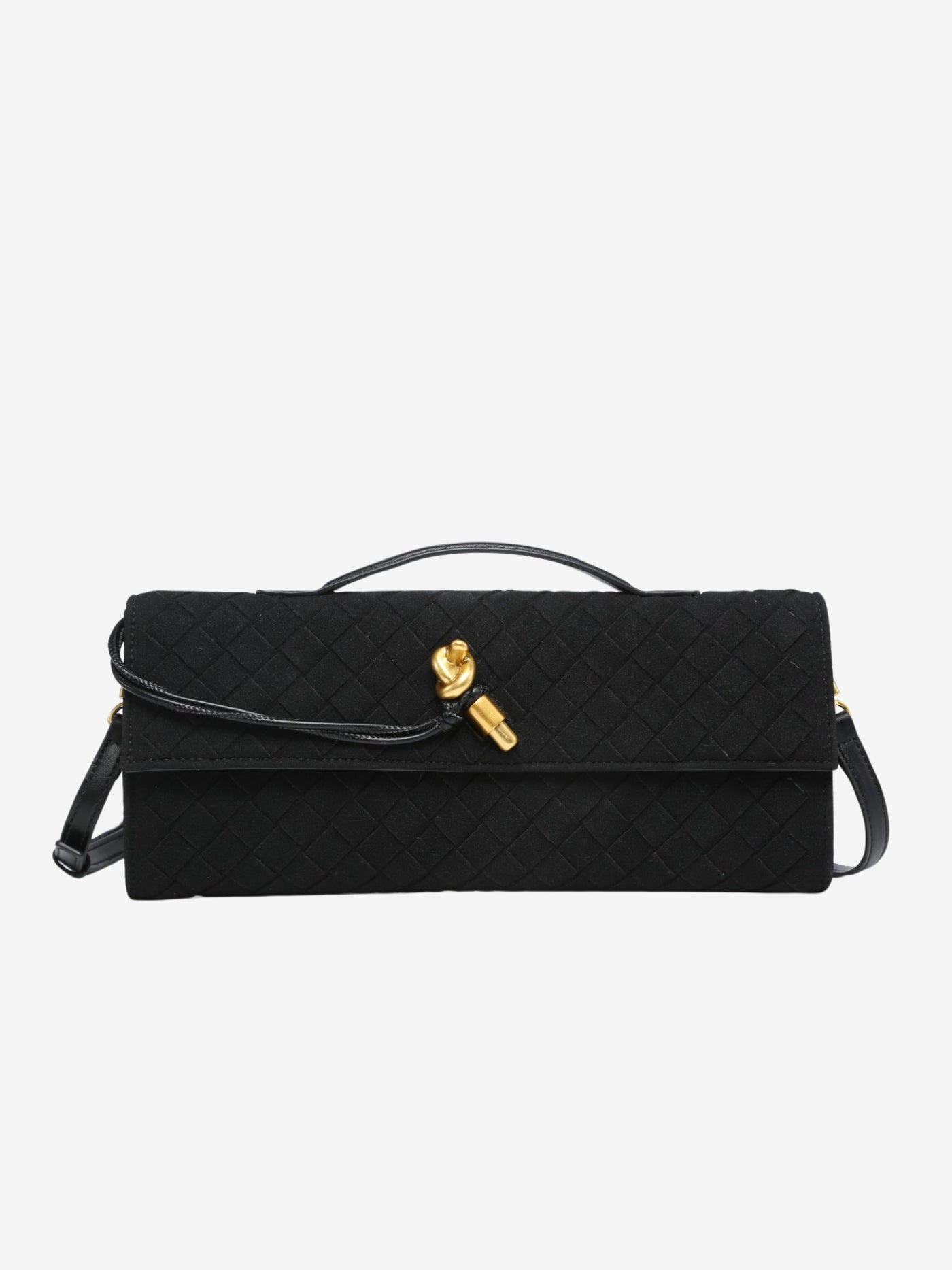 Geflochtene Wildleder-Kuverttasche