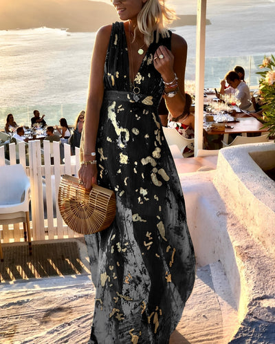 Aubrey - Fließendes Maxikleid mit Vergoldung für Damen