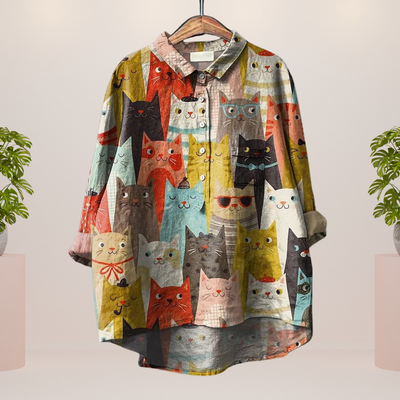 Amber | Trendy Modisches Print Kunst Shirt