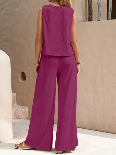 Remy – Elegantes Set aus ärmellosem Top und Hose