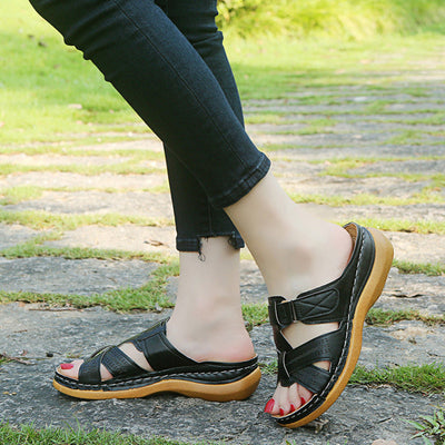 Clara - Burgundfarbene Komfortsandalen mit ergonomischem Design und weicher Innensohle