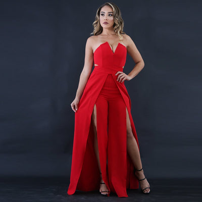 Valentina - Hochzeits-Jumpsuit mit Schlitz