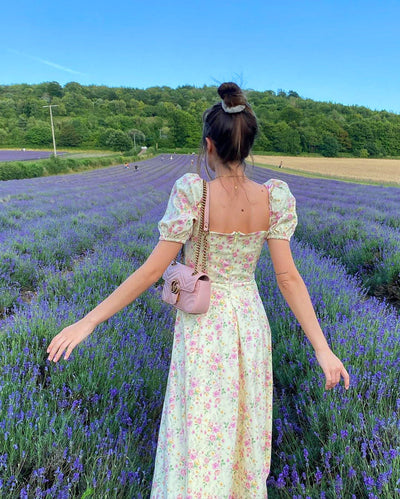 Leonarda - Geblümtes Maxikleid mit Puffärmeln