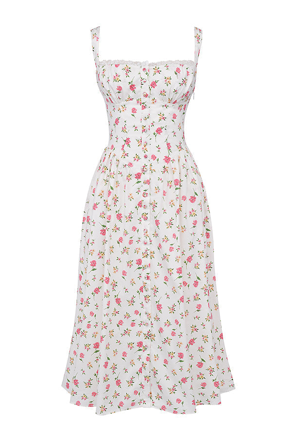 Geblümtes Midi-Sommerkleid