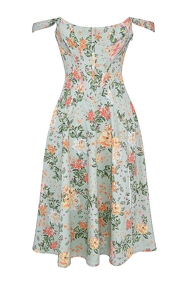 Geblümtes Midi-Sommerkleid