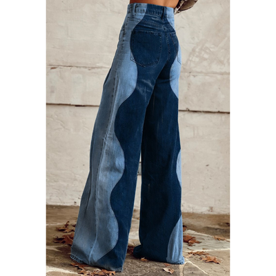 Trixie Weite Jeans mit Wellenmuster