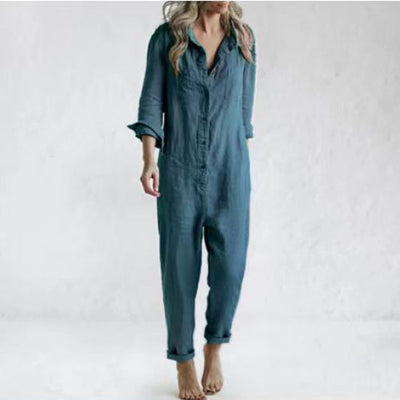 Tessa - Entspannter Frühlings-Jumpsuit mit Knopfleiste