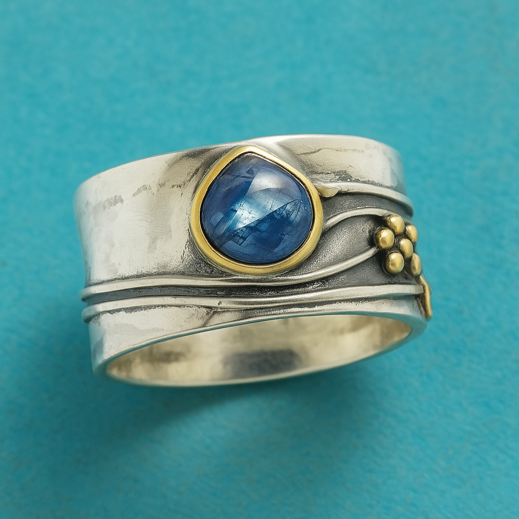 Boho-Meditationsring mit Edelstein
