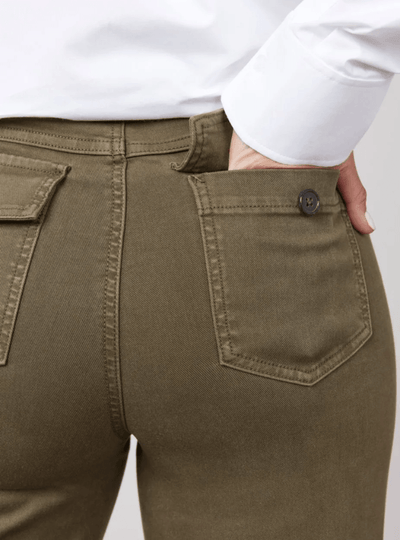 Alva™ - Taillenkontrollierende Twill Cropped Weite Hose