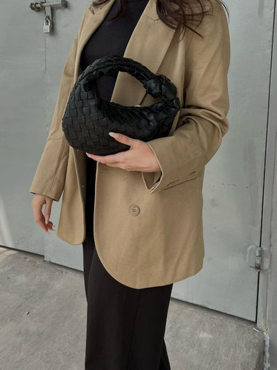 Sienna | Mini Braided Handle Tasche Aus Premium Veganem Leder, 28x15cm