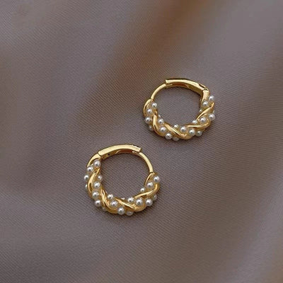 Kleine Perlen-Reifen-Ohrringe