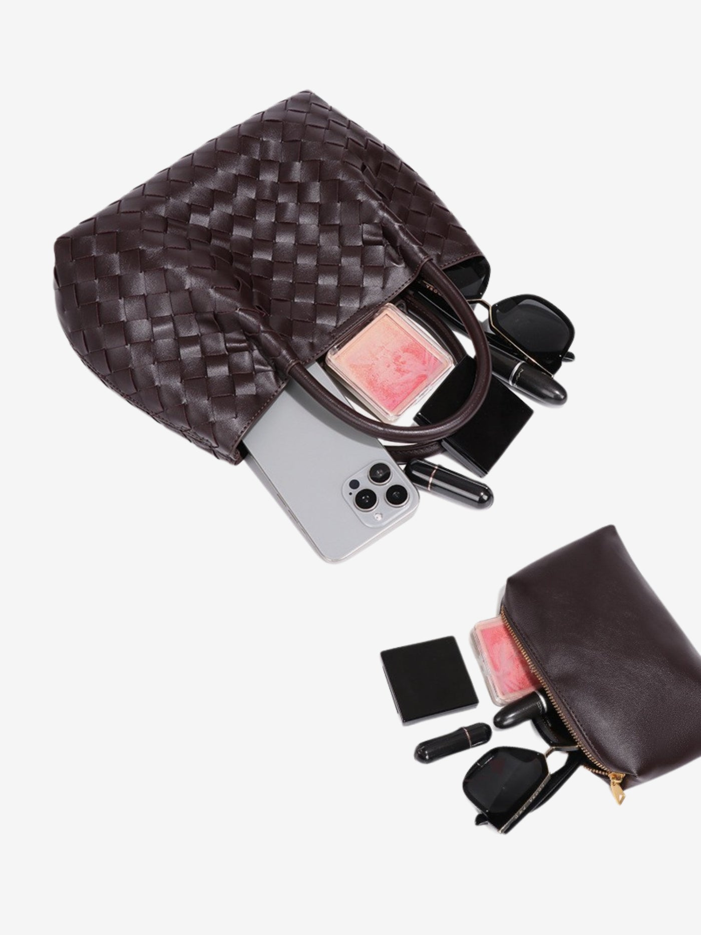 Mariana | Woven Crossbody Bag Aus Premium Veganen Leder Mit Abnehmbarer Schultertasche