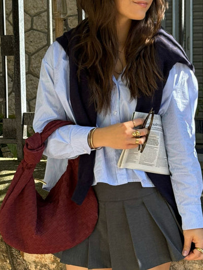 Celeste Knotted Braided Medium Suede Bag - Elegante, Vegane Leder-Handtasche mit Raffiniertem Design