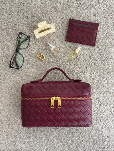 Juliette Polierte Strukturierte Woven Handtasche Aus Veganem Leder Mit Abnehmbarem Tragegurt