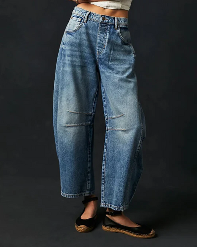 Adeline - Mid Rise Barrel Jeans Für Frauen