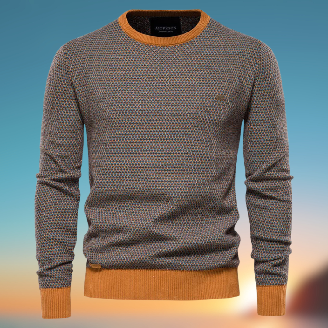Maurizio™ Baumwollpullover Mit Geometrischem Muster – Eleganz Und Komfort Für Jedes Outfit