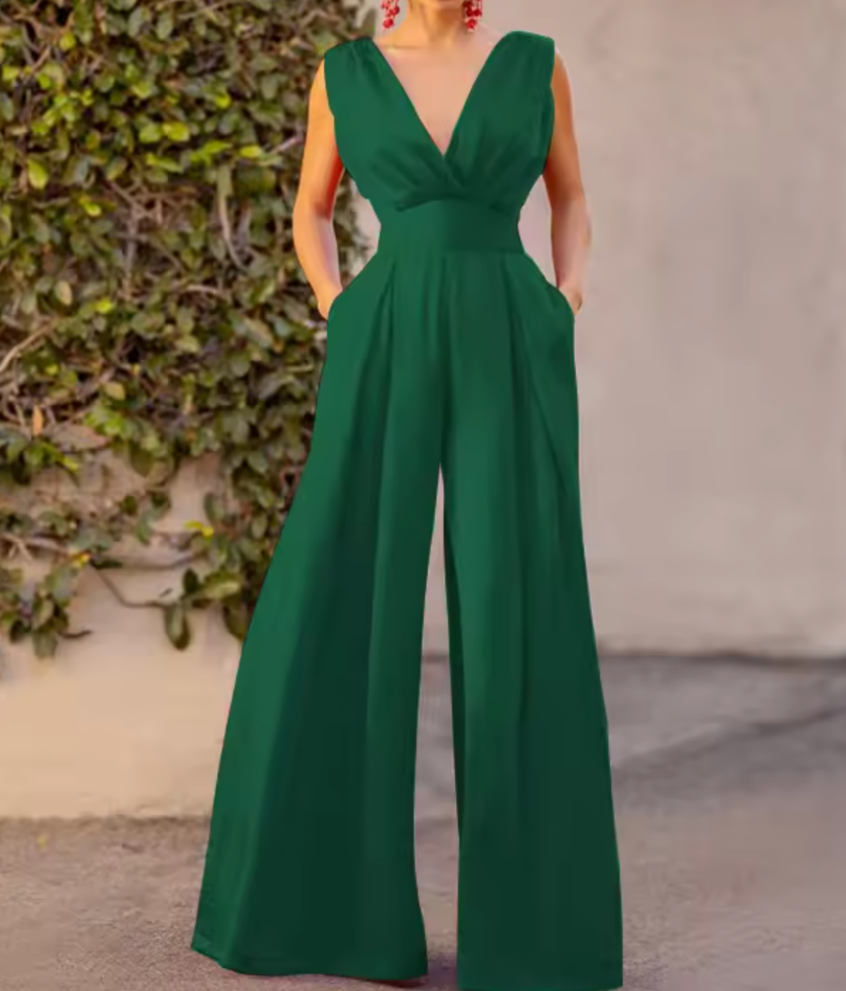 Amelith – Eleganter V-Ausschnitt-Jumpsuit