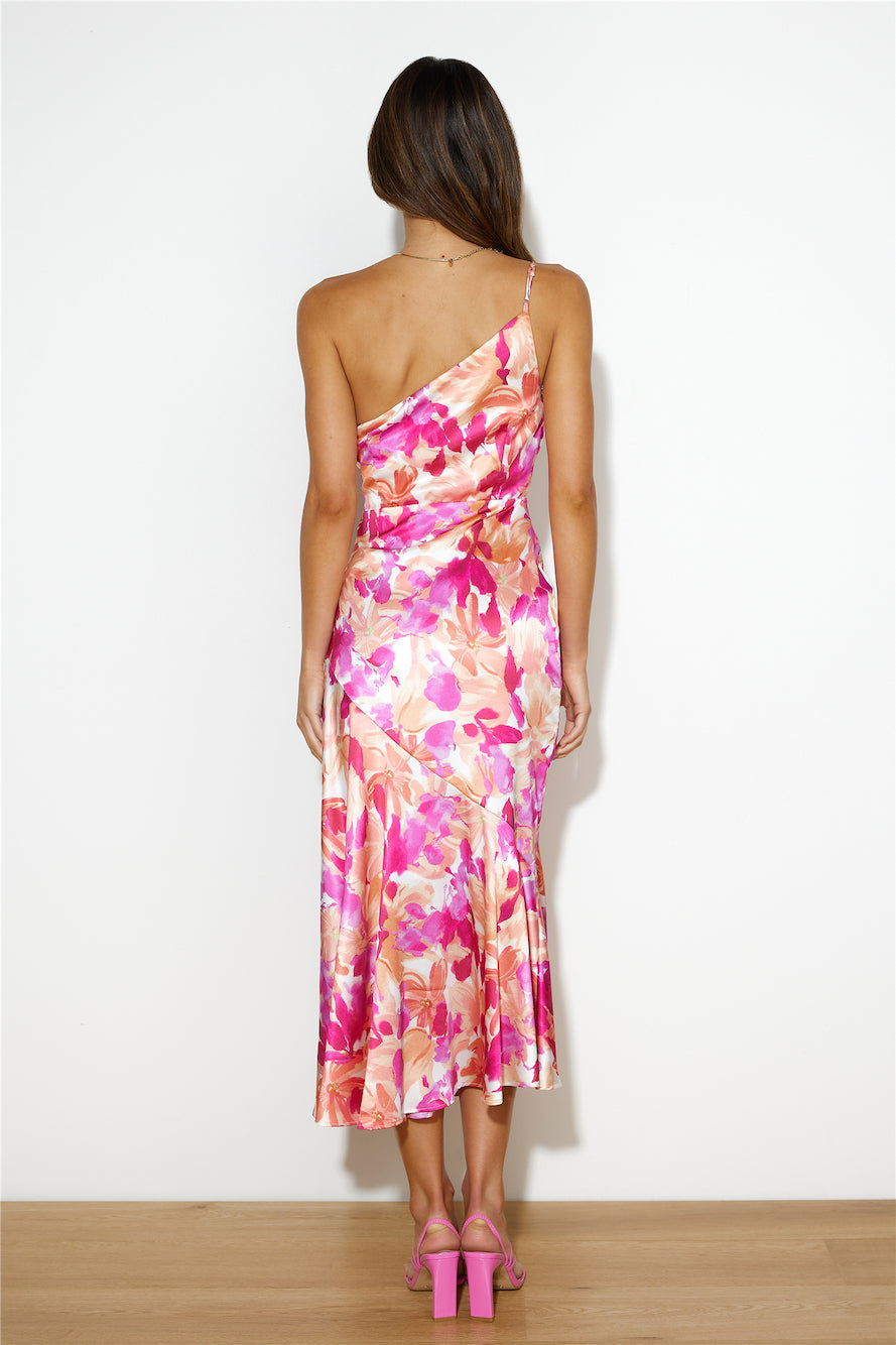 Aeris | Langes Asymmetrisches Kleid mit Blumenmuster